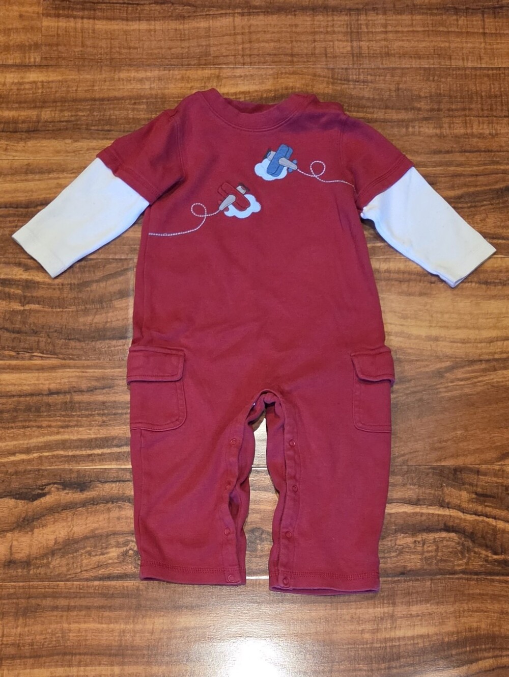 Gymboree GUC 18-24 Months Red/White Airplane One-Piece Romper